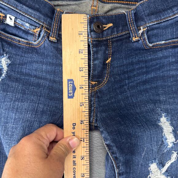 Abercrombie & Fitch A&F Skinny Jeans Distressed Dark Wash Stretch Girls 12 x 23 - Picture 10 of 12
